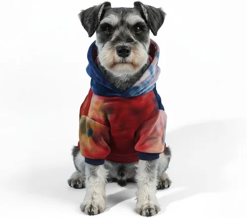 Vista 6 de Mklhgty: sudadera con capucha tie dye para perros y gatos, suéter para cachorros, sudadera, abrigo para clima frío, ropa para mascotas para perros