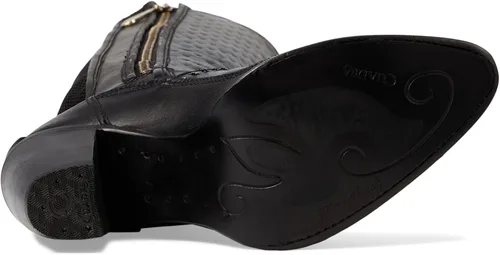 Vista 3 de Cuadra Bota alta de mujer en piel bovina con cremallera negra