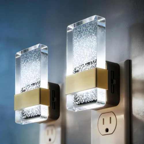 Vista 23 de DORESshop Luces nocturnas LED enchufables a la pared, luz nocturna regulable de 3 niveles, luz nocturna decorativa de burbujas, sensor de atardecer