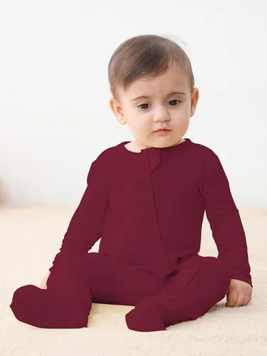 Vista 5 de GUISBY Pijama de bebé con volantes, manga larga suave con cremallera de 2 vías