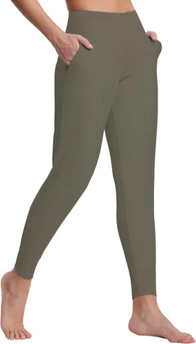 Vista 2 de Dragon Fit - Pantalones deportivos para mujer, con bolsillos, cónicos, de tiro alto, para yoga, entrenar, descansar
