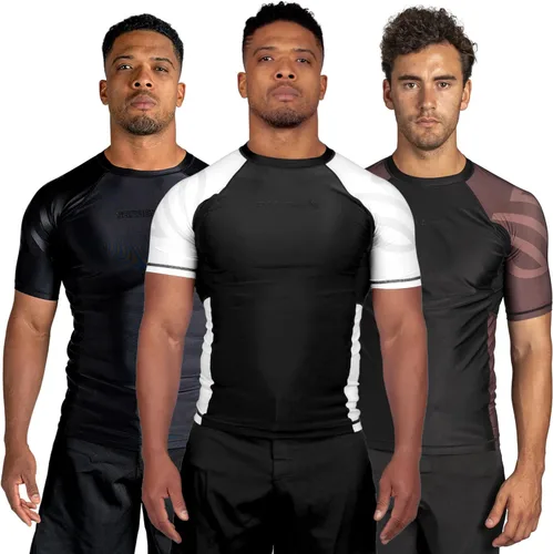 Vista 9 de Sanabul Esencial manga corta Rash Guard MMA BJJ Wrestling Grappling Jiu Jitsu