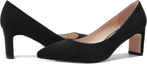 Vista 6 de MOVINSTEPS Zapatos de tacón medio con puntera puntiaguda de gamuza para mujer, de 2.5 pulgadas