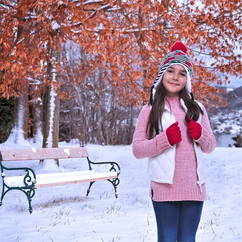 Vista 4 de Polar Wear Girls Hat & Glove Sets-Kids Cold Weather Winter Accessories-Childrens pom pom Hat sets-Big Girls 2 Pc Beanie Sets