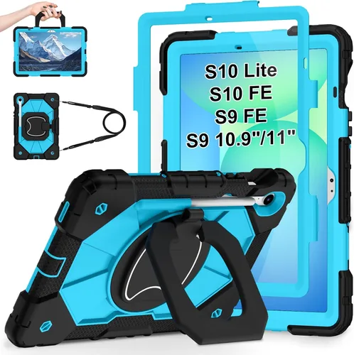 Vista 10 de WESOROL Funda para Samsung Galaxy Tab S10 Lite/S10 FE/S9 FE/S9 10.9/11 pulgadas (2025/2023), Funda para Tableta Galaxy Tab S9 a prueba de golpes