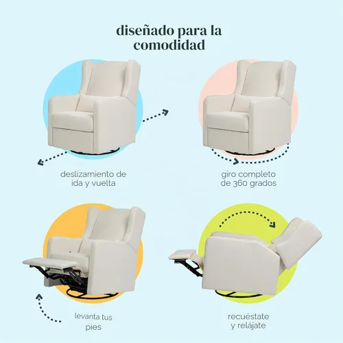Vista 6 de Carter's by Davinci Arlo Recliner, marfil Boucle