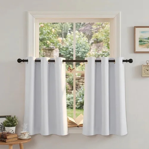 Vista 45 de RYB HOME - Cortinas para armario de 36 pulgadas, cortinas para oscurecer la habitación con ojales resistentes a la oxidación, cortinas de Aqua