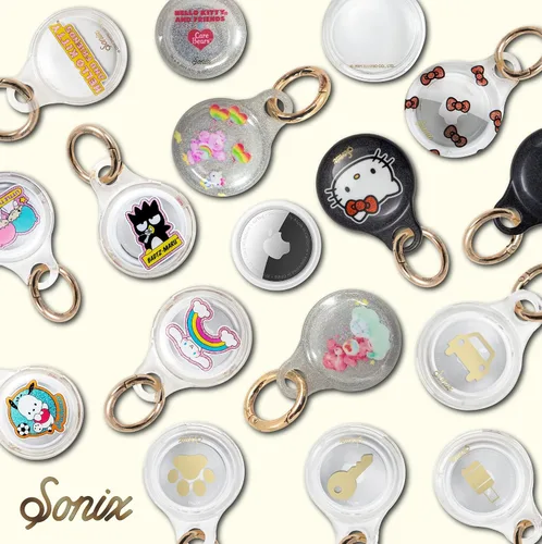 Vista 6 de Sonix x Sanrio - Fundas para Apple AirTags con llavero (Care Bears + Hello Kitty & Friends)