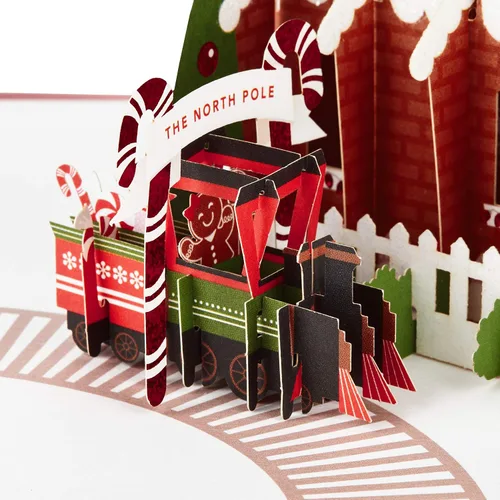Vista 4 de Hallmark Tarjeta de Navidad desplegable Signature Paper Wonder (pan de jengibre)