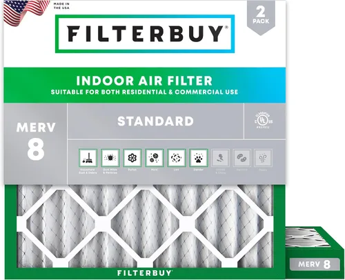 Vista 69 de Filterbuy Filtro de aire MERV 8 de 8 x 14 x 1 pulgadas para defensa contra el polvo y las alergias (paquete de 2), filtros electrostáticos plisados