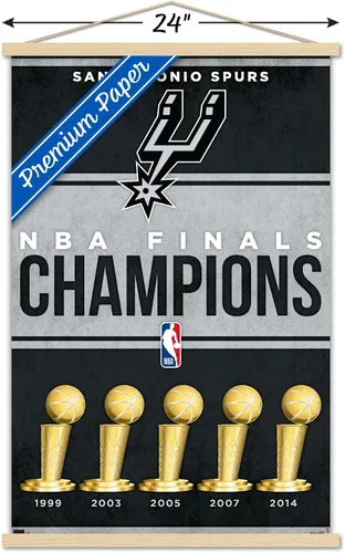 Vista 3 de Trends International NBA San Antonio Spurs - Champions 23 - Póster de pared con marco magnético
