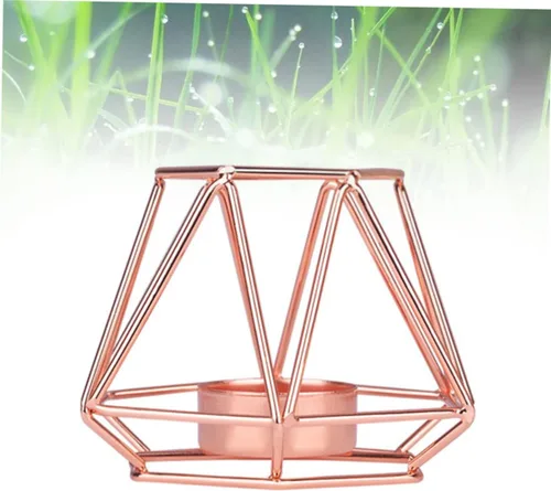 Vista 5 de IMIKEYA Elegante decoración para el hogar titular de vela de metal para vela de rosa Vela de moda antigua linterna de hierro forjado