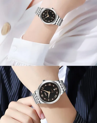 Vista 5 de SKMEI Watches for Couples Men and Women His and Hers Pair Watch Set Husband Wife Valentines Matching Wedding Gifts Classic Stainless Luxry Business