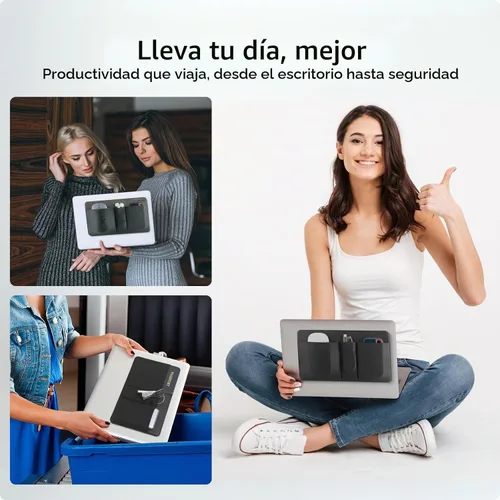 Vista 6 de Soporte para mouse y disco duro de 3 bolsillos para computadora Negro