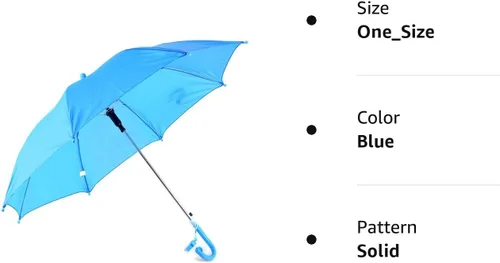 Vista 8 de BG Sombrilla ligera de color sólido para niños con silbato novedoso (azul)