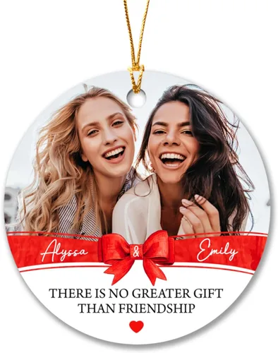 Vista 18 de Adornos de Navidad personalizados 2025 para amigas, regalos de adorno para la decoración del árbol de Navidad, regalo personalizado de Navidad