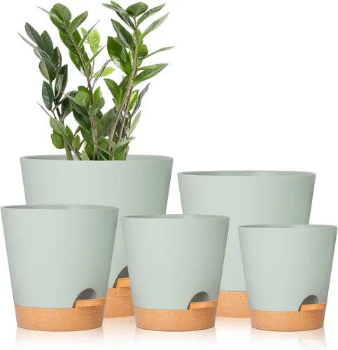 Vista 19 de GARDIFE Macetas de 10/9/8 pulgadas para plantas de interior, macetas auto-regantes, macetas de riego automático, macetas de flores, negras