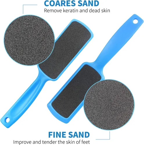 Vista 2 de Fu Store Limas de pedicura para pies y callos con raspador de pies de doble cara para piel muerta, limpiador profesional para pies (paquete de 3)