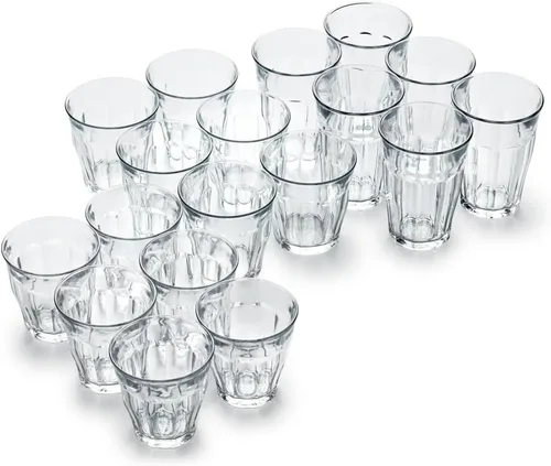 Vista 2 de Juego de vasos de vidrio Duralex Le Picardie - 18 piezas de vasos transparentes en tamaños mixtos