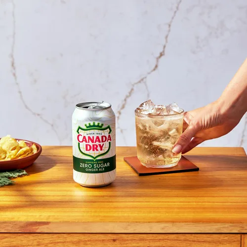 Vista 5 de Canada Dry Zero Sugar Ginger Ale Soda, latas de 12 onzas líquidas (paquete de 12)