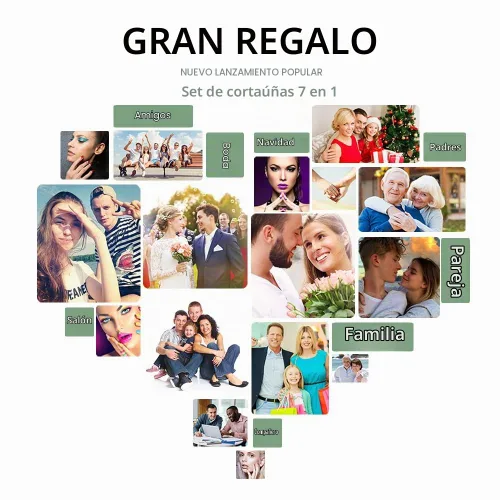 Vista 6 de Juego de manicura de 7 piezas, kit de cortaúñas de acero inoxidable, herramientas de belleza para el cuidado de las uñas, juego de relleno