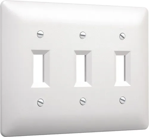 Vista 9 de TayMac 4000W Placa de pared para interruptor de palanca única, pintada, blanca, 1 banda