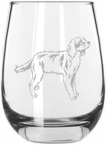 Vista 494 de Shar Pei (chino) - Vaso de vino sin tallo grabado para perro, 15.25 onzas
