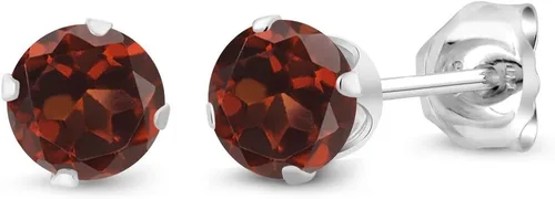 Vista 10 de Gem Stone King Aretes redondos de plata de ley 925 con piedra natal de 0.157 in para mujer