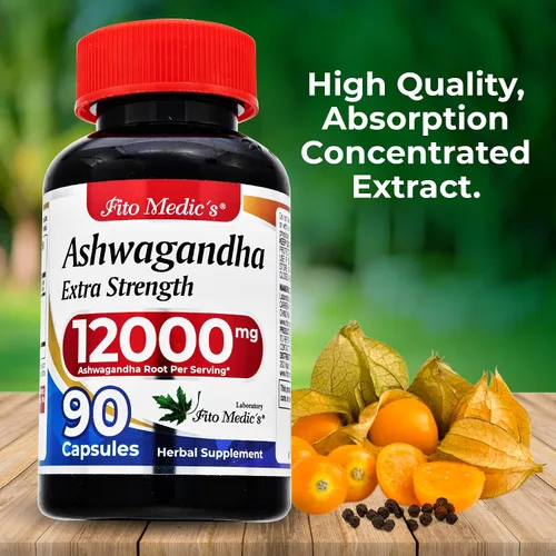 Vista 5 de FITO MEDIC'S Laboratorio Ashwagandha Suplementos de ashwagandha Cápsulas de ashwagandha 90 cápsulas