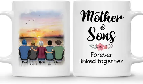 Vista 18 de Gossby Tazas personalizadas para mamá, regalos personalizados para mamá de hijas, hijos con avatares, nombres, cumpleaños, día de la madre, regalos