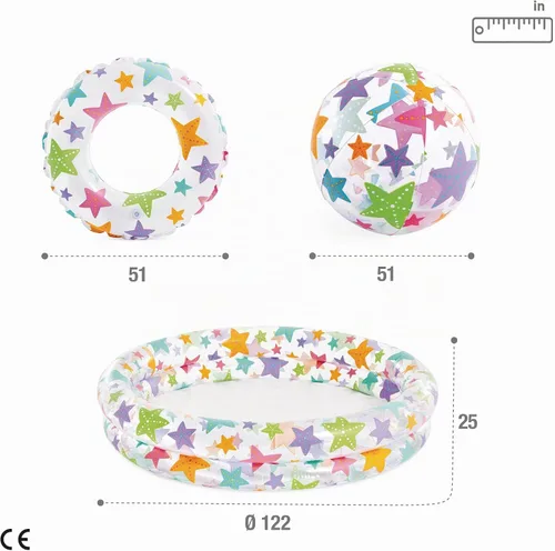 Vista 4 de Intex Recreación 59460ep Círculos divertido inflable piscina Conjunto, Paquete de 10, Multicolor