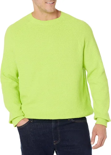 Vista 5 de Tienda Essentials Suéter de cuello redondo de gran tamaño para hombre, texturizado, algodón