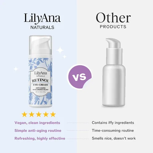Vista 2 de LilyAna Naturals Crema de ojos - Crema de ojos para ojeras e hinchazón, crema para debajo de los ojos, crema antienvejecimiento para ojos que reduce