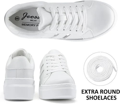 Vista 6 de Jeossy Tenis de moda con plataforma 8028 para mujer, zapatos casuales con cordones y soporte de arco