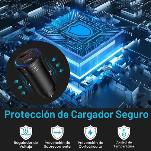 Vista 4 de Cargador del coche del USB C, puerto dual del adaptador del cargador