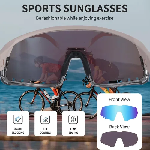 Vista 6 de BangLong Gafas de sol deportivas para ciclismo, protección UV400, para pesca, conducción, correr, béisbol, para hombres y mujeres