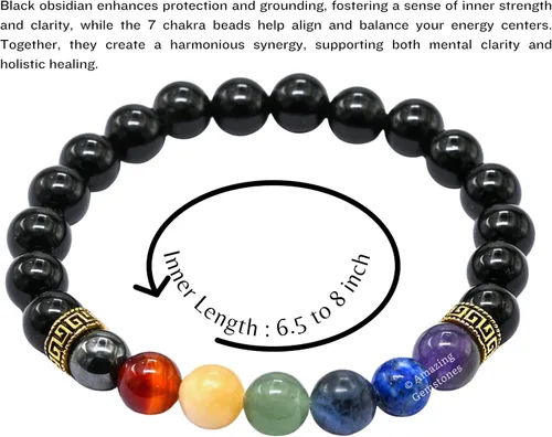Vista 159 de Amazing Gemstone Pulsera de cristal para mujeres y hombres, pulsera de cristal curativo de protección, pulsera elástica con cuentas de piedras