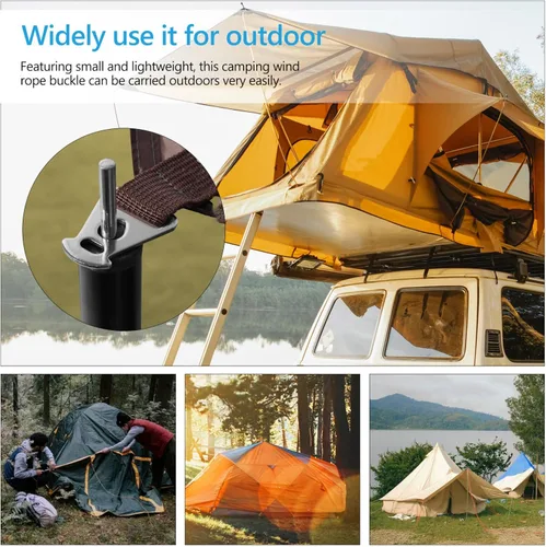 Vista 9 de BESPORTBLE Gancho de hebilla triangular para tienda de campaña, hebilla de cuerda triangular de acero inoxidable para acampar al aire libre, toldo