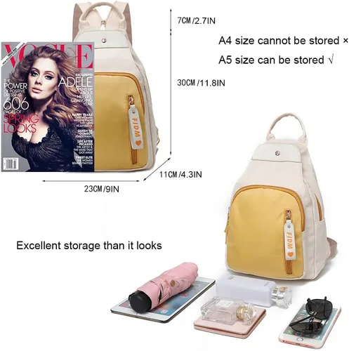 Vista 3 de zhongningyifeng Mochila pequeña para mujer, mini mochila de viaje de nailon, bolsa de hombro, bonita y ligera para mujer