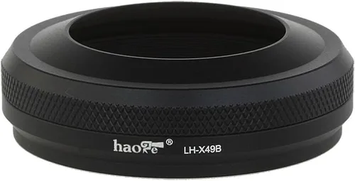 Vista 6 de Haoge LH-X49B 2 en 1 - Juego de parasol de lente ultrafino de metal con anillo adaptador para cámara Fuji Fujifilm FinePix X70 X100 X100S X100T