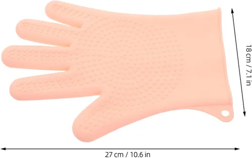 Vista 2 de PET Bathing Glove for Easy One Hand Use, Silicone Pink