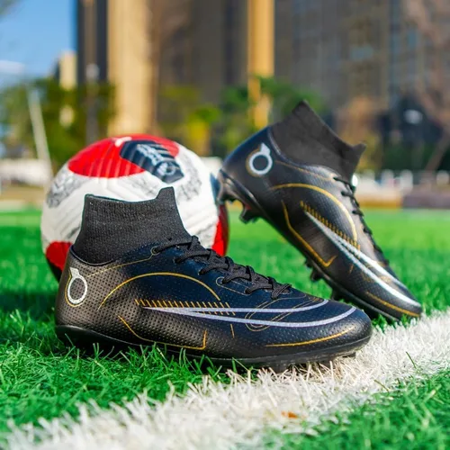 Vista 5 de Favdeol Botas de fútbol para hombre, para interiores, césped ligero, rendimiento, para entrenamiento, para terreno suave, botas de fútbol atléticas