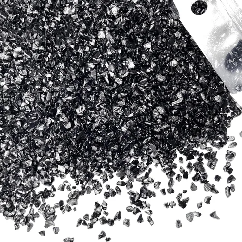 Vista 29 de Jmassyang Chips metálicos irregulares de vidrio triturado, 3.53 onzas, chispas de purpurina gruesa para arte de uñas, manualidades, resina
