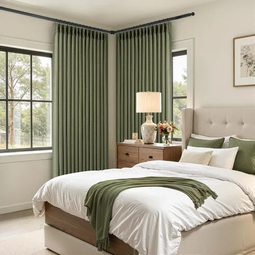 Vista 33 de Topfinel - Cortinas opacas plisadas de 96 pulgadas para dormitorio, 2 paneles Natural