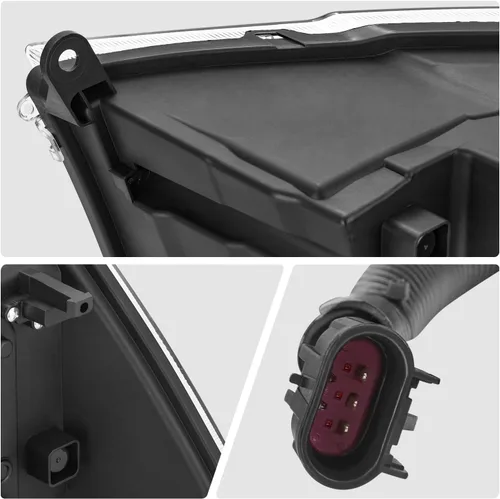Vista 8 de DNA MOTORING Par de faros LED compatibles con Ram 1500 2500 3500 13-18, luces de proyector de haz alto y doble bajo, LED Switchback, cromado