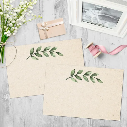 Vista 3 de 321Done Tarjetas verdes en blanco, papel kraft de 4 x 6, juego de 50 – fabricadas en los Estados Unidos, cartulina gruesa, ideal para saludos
