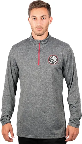 Vista 20 de Ultra Game Camiseta oficial de la NBA de manga larga con cremallera corta para hombre Gris Caliente Carbón