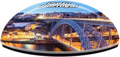 Vista 3 de Puente de Dom Luis I Porto Portugal Imán para nevera 3D Cristal Turístico Ciudad Viaje Recuerdo Colección Regalo Fuerte Etiqueta Adhesiva