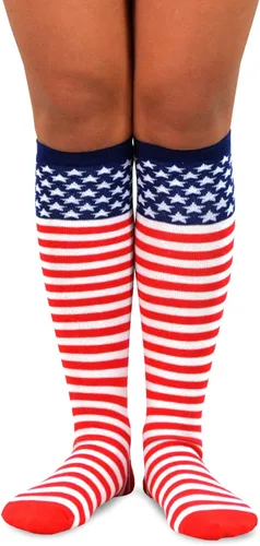 Vista 7 de Calcetines para mujer, diseño de Navidad, San Valentín, San Valentín, San Valentín, Halloween, 9 pares Rodilla alta 9pair_americana