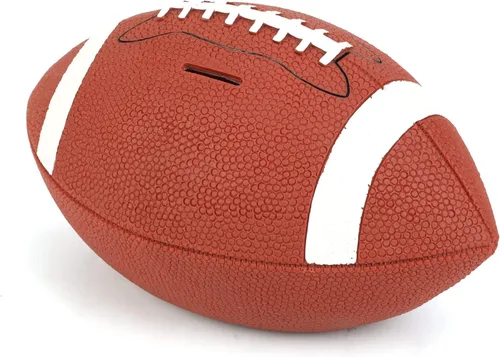 Vista 10 de H&W Alcancía de fútbol para niños, inastillable, con temática de deportes de rugby, tamaño grande, regalo de Super Bowl para niños